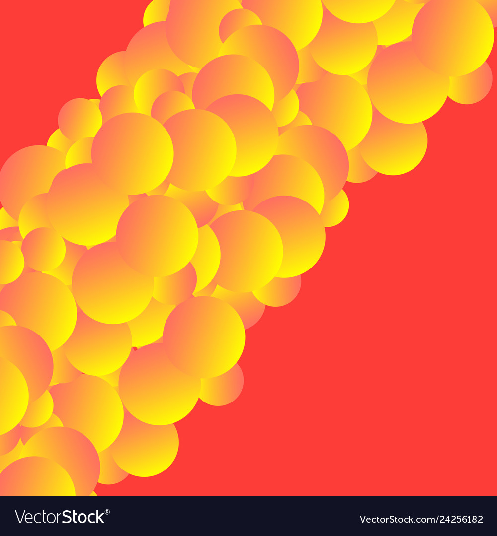 Modern design with gradient spheres on red