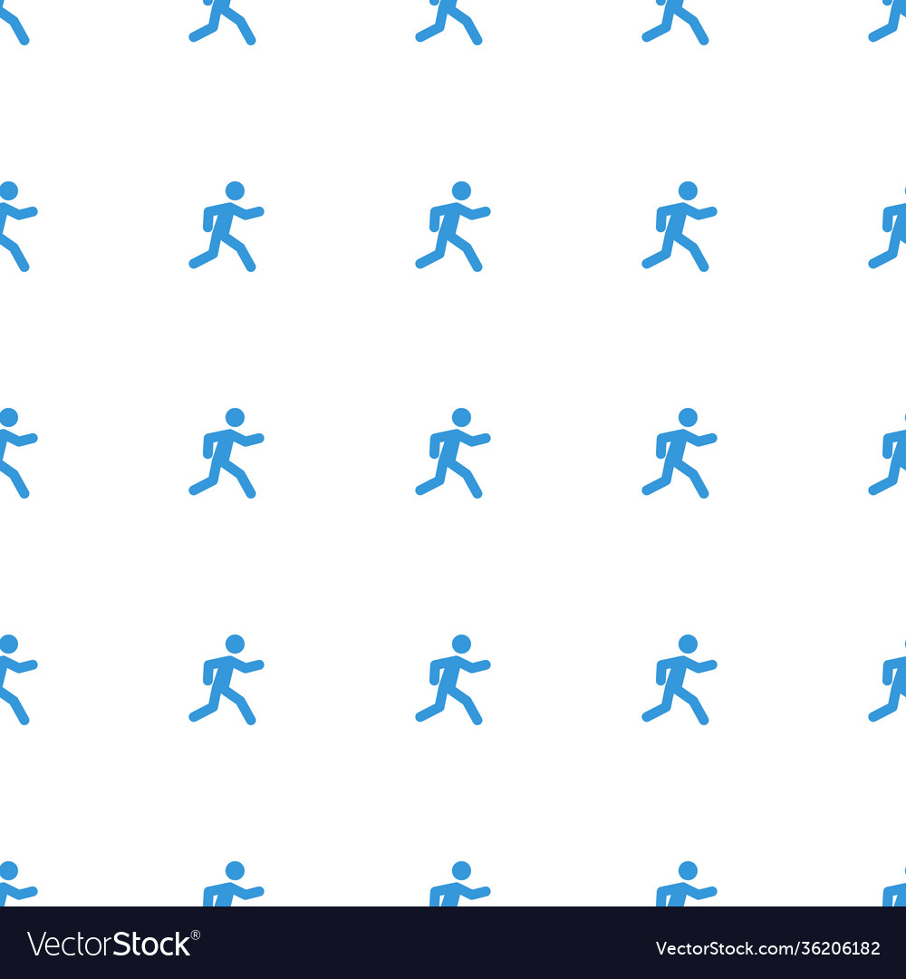 Running icon pattern seamless white background
