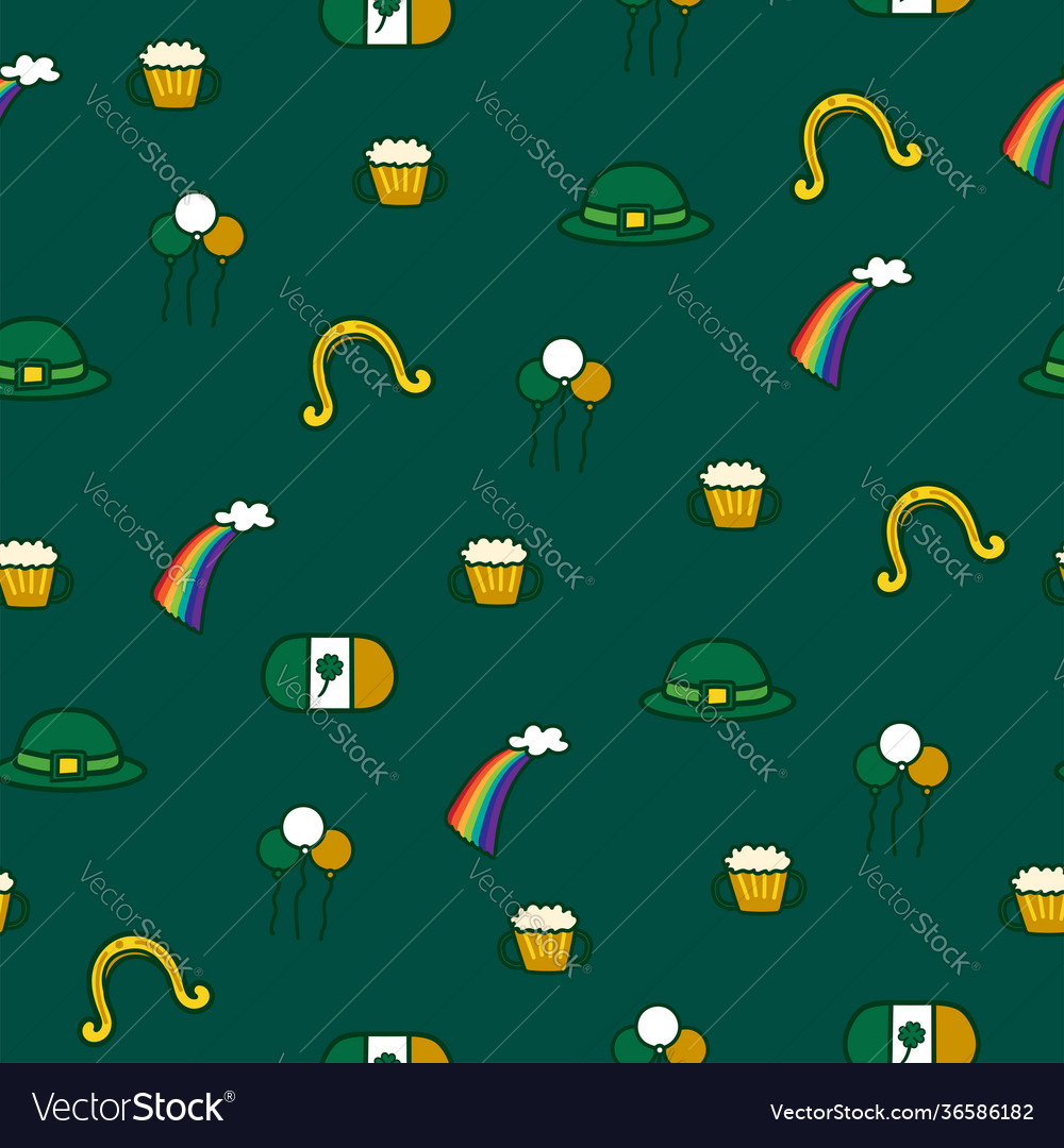 Saint patrick s day seamless pattern holiday vector image Saint patrick s day seamless pattern holiday