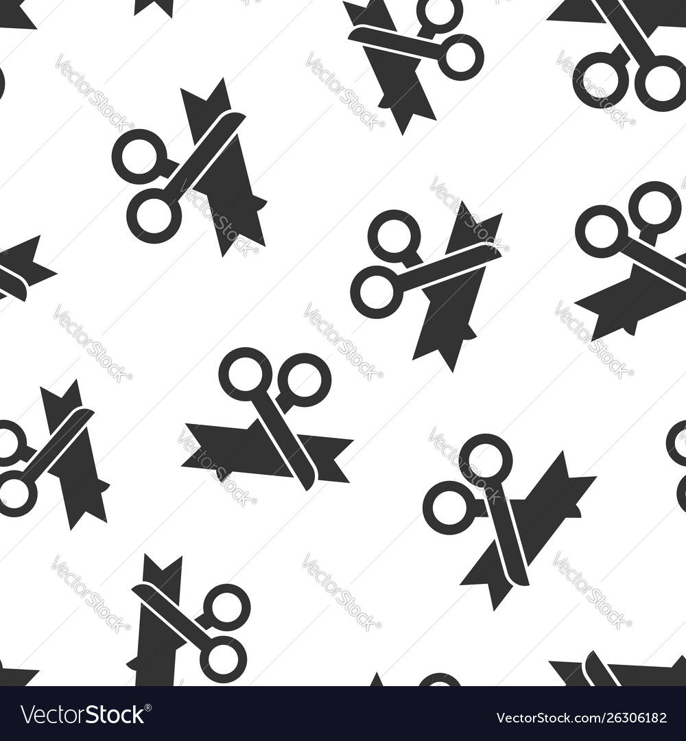 Scissors icon seamless pattern background cutting vector image Scissors icon seamless pattern background cutting