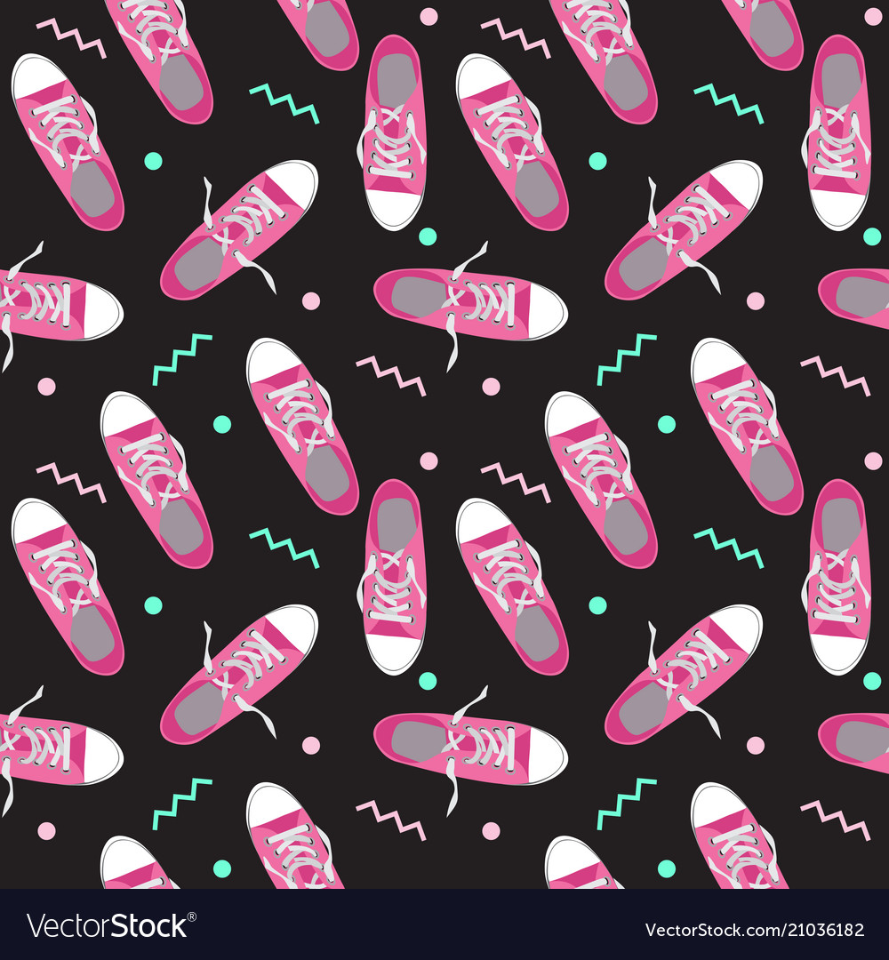 Seamless pattern with shoes on color background vector image Seamless pattern with shoes on color background