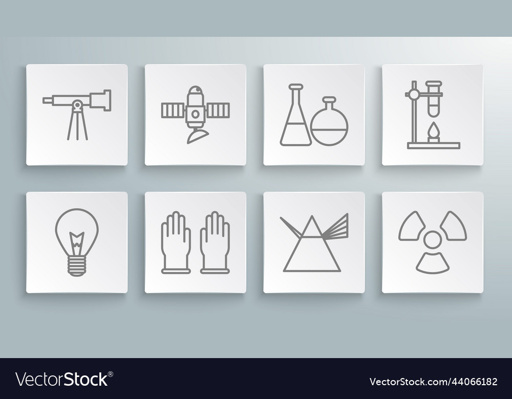 Set line light bulb with concept of idea