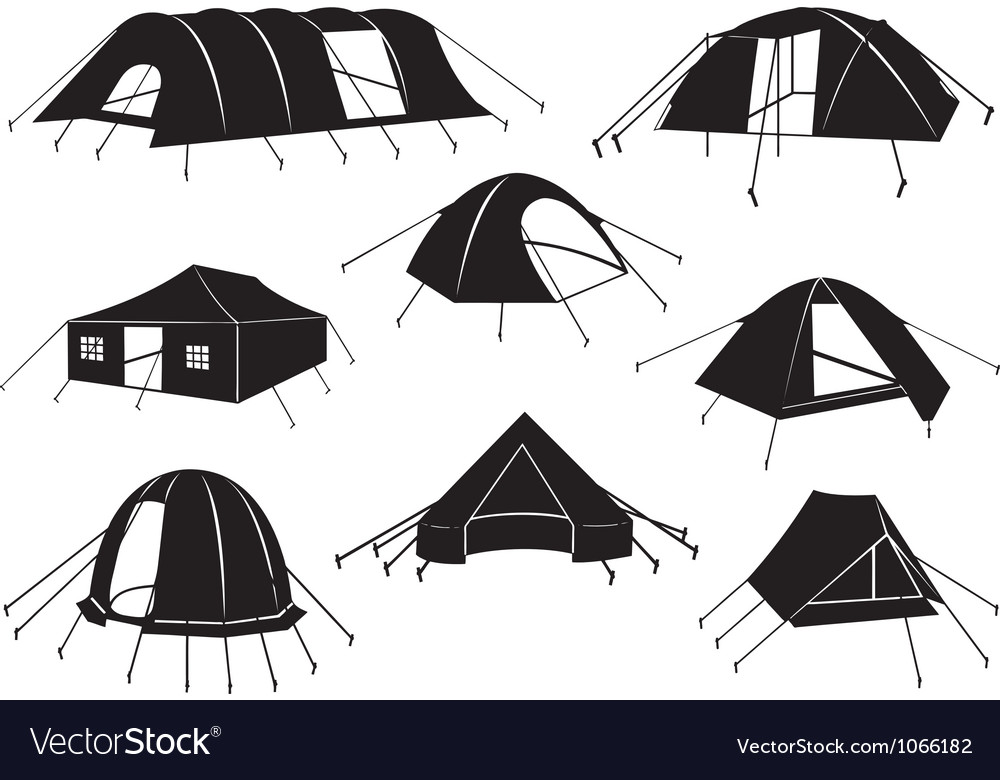 Set Of Tents Isolated Royalty Free Vector Image