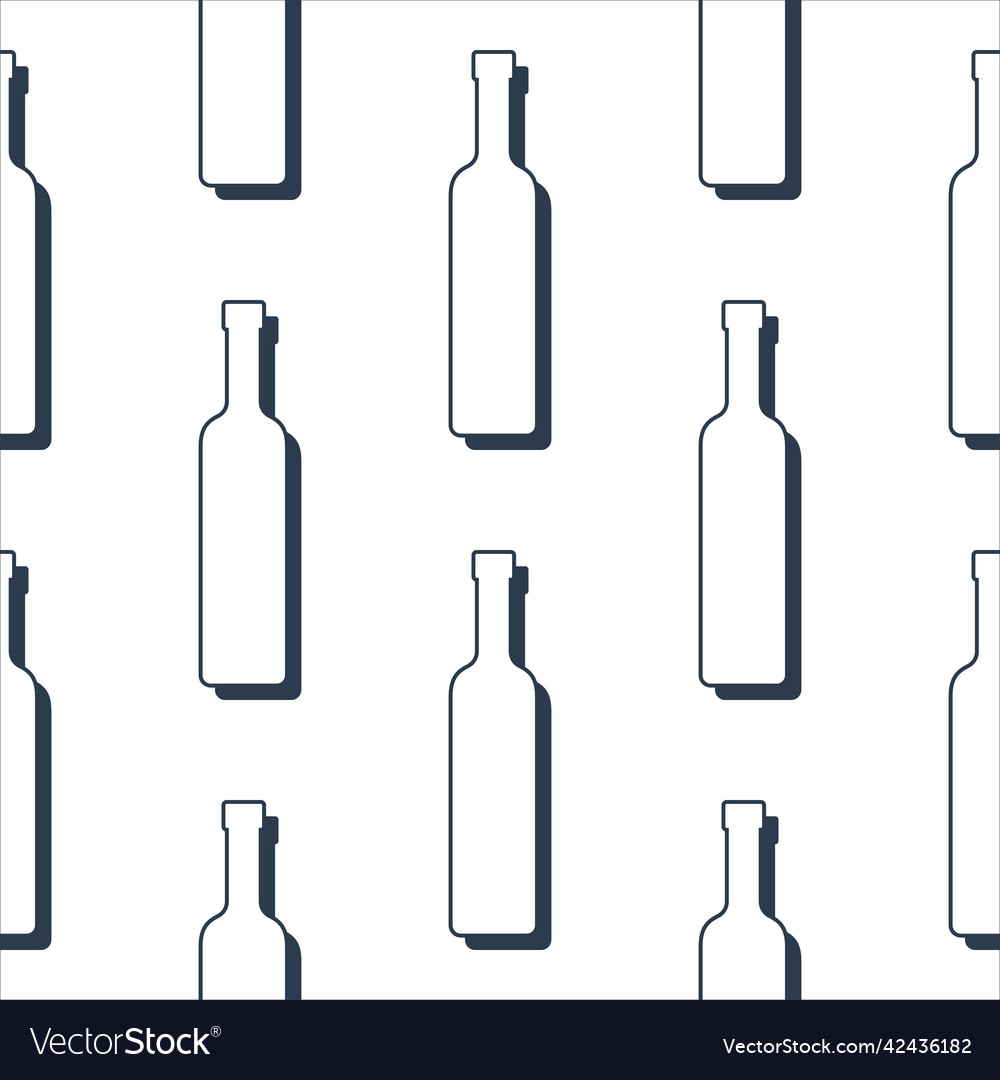 Vodka bottles seamless pattern line art style