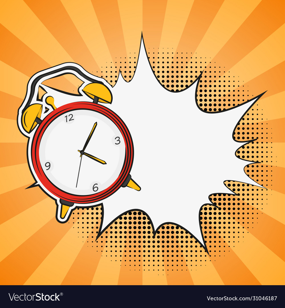 Alarm Clock Comics In Pop Art Style Royalty Free Vector 3822