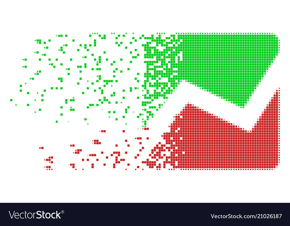 Analytics chart dissipated pixel icon