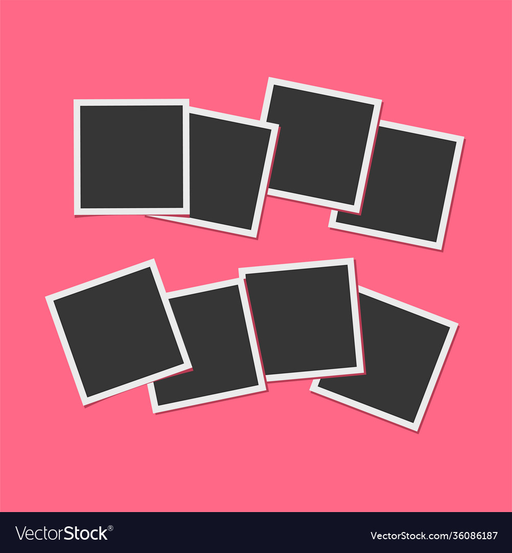 Black and white photo frames isolated on living Vector Image