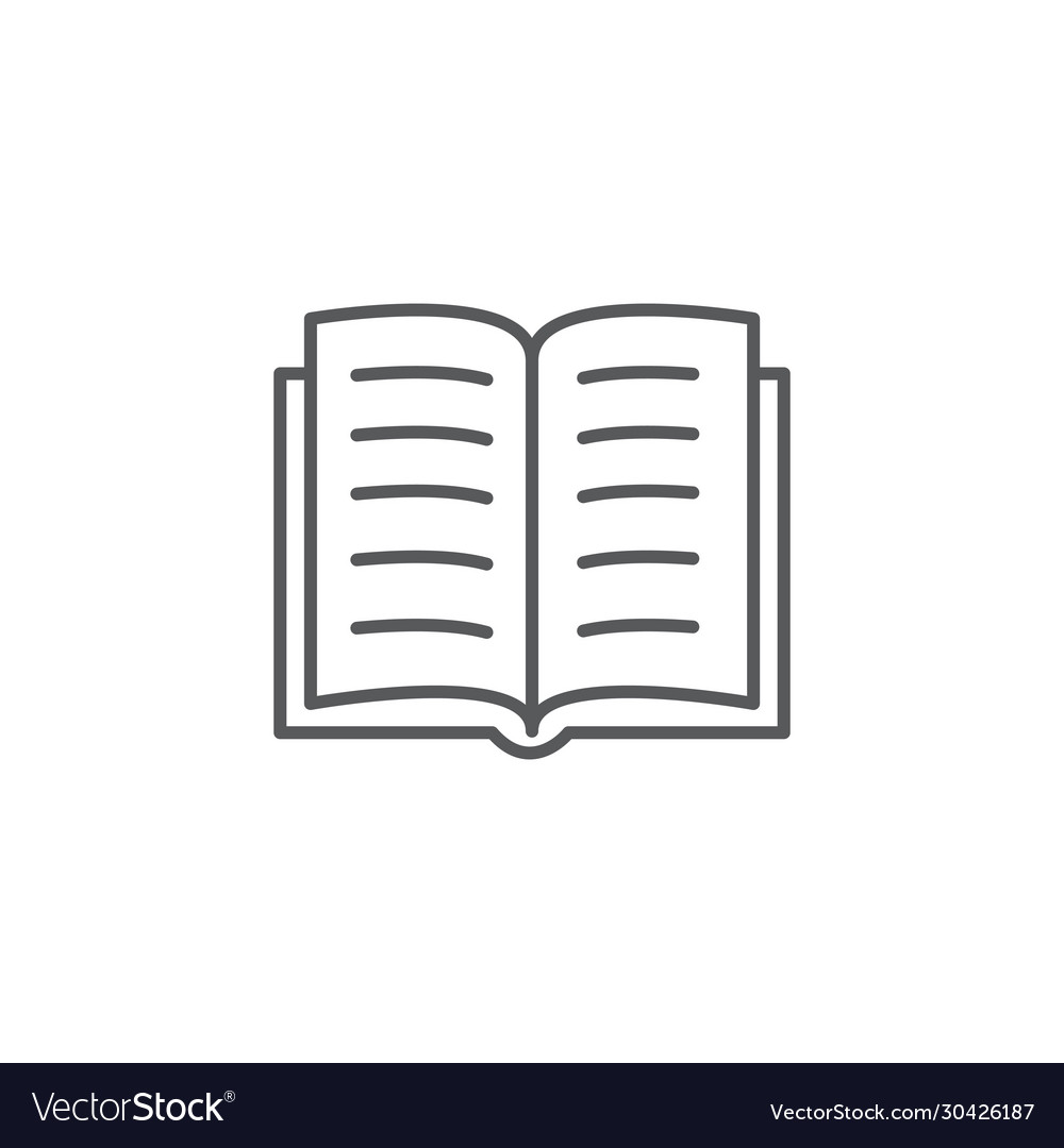 Book line icon on white background Royalty Free Vector Image