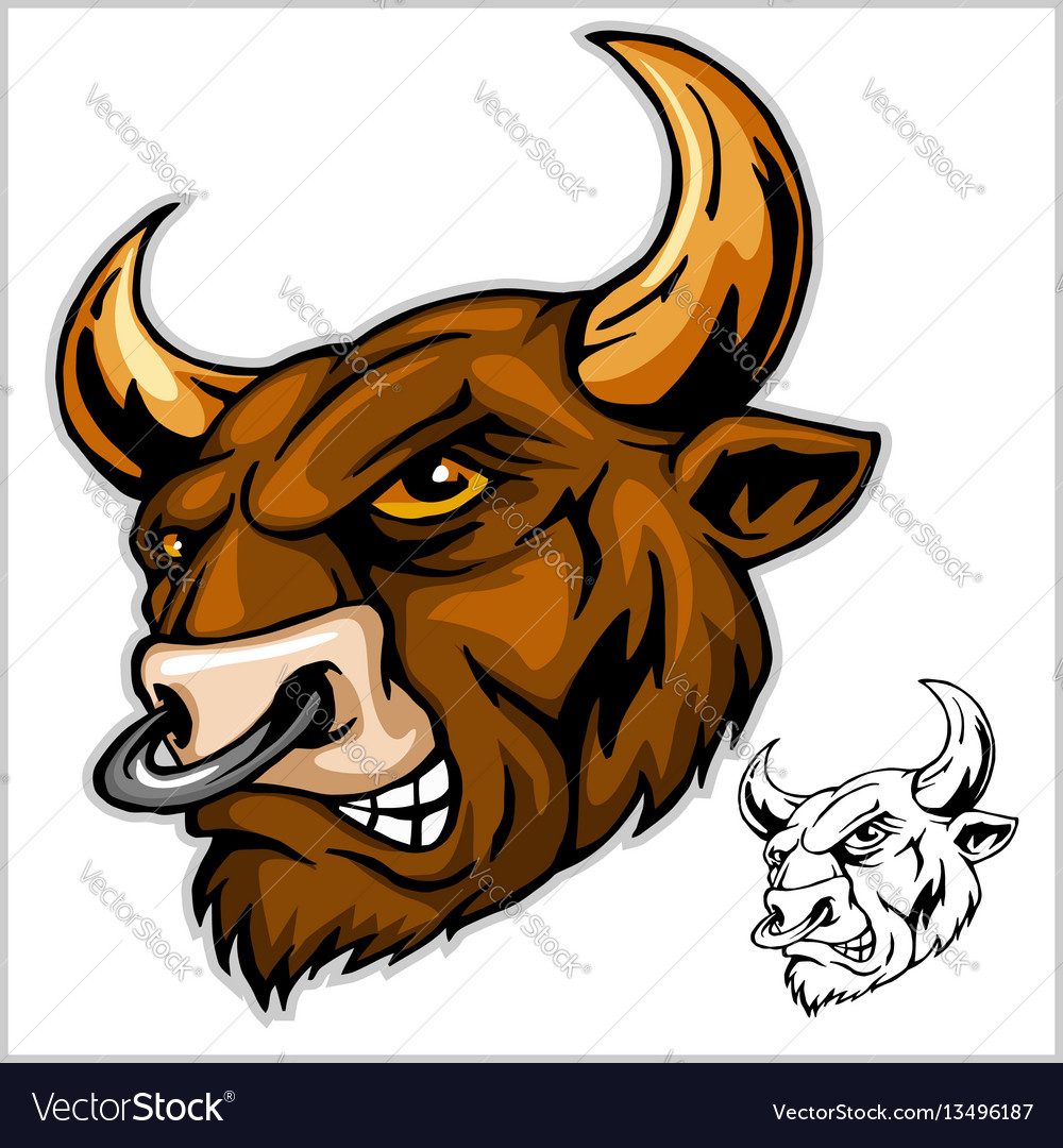 Bull head mascot Royalty Free Vector Image - VectorStock