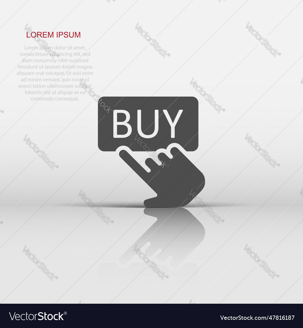 Kaufen Shop-Icon im flachen Stil Finger Cursor