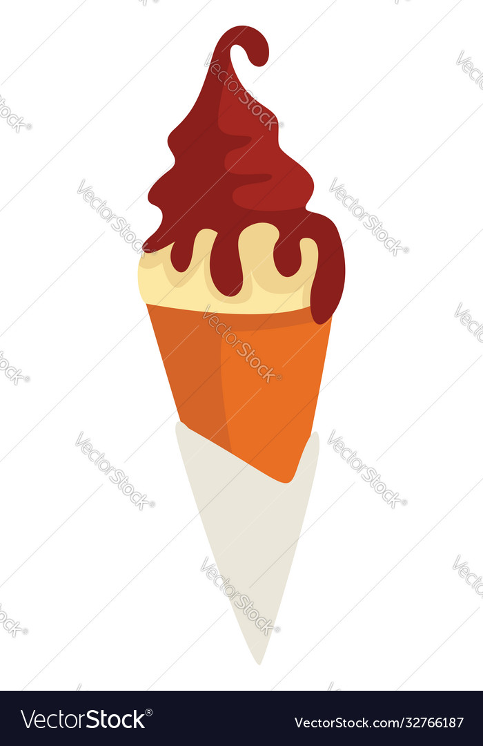 Chocolate ice cream on white background Royalty Free Vector