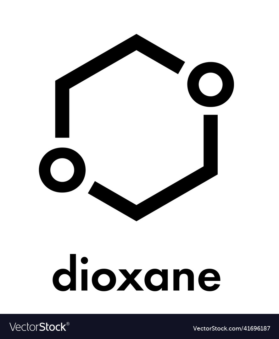 dioxane-14-dioxane-solvent-molecule-skeletal-vector-image