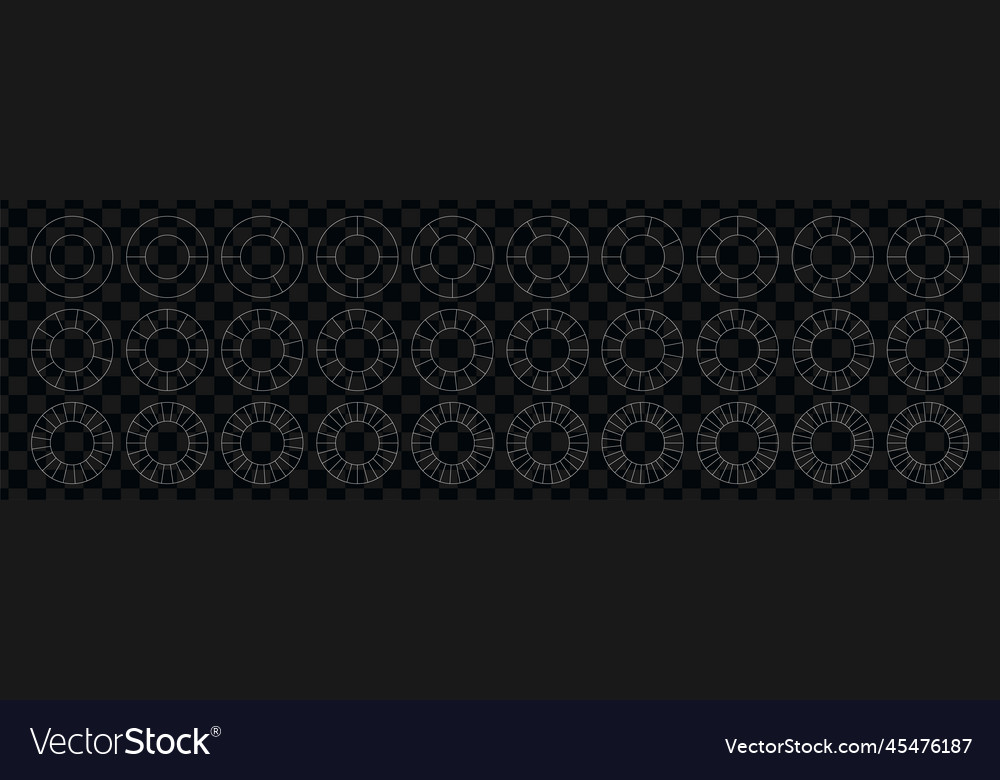 Divided geometric circles segment slice set vector image Divided geometric circles segment slice set