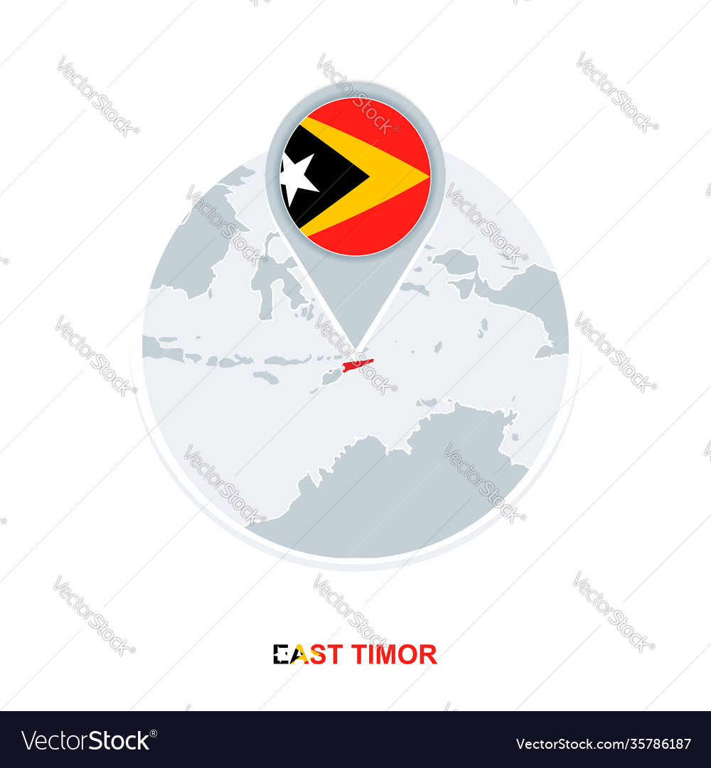 East timor map and flag icon with highlighted