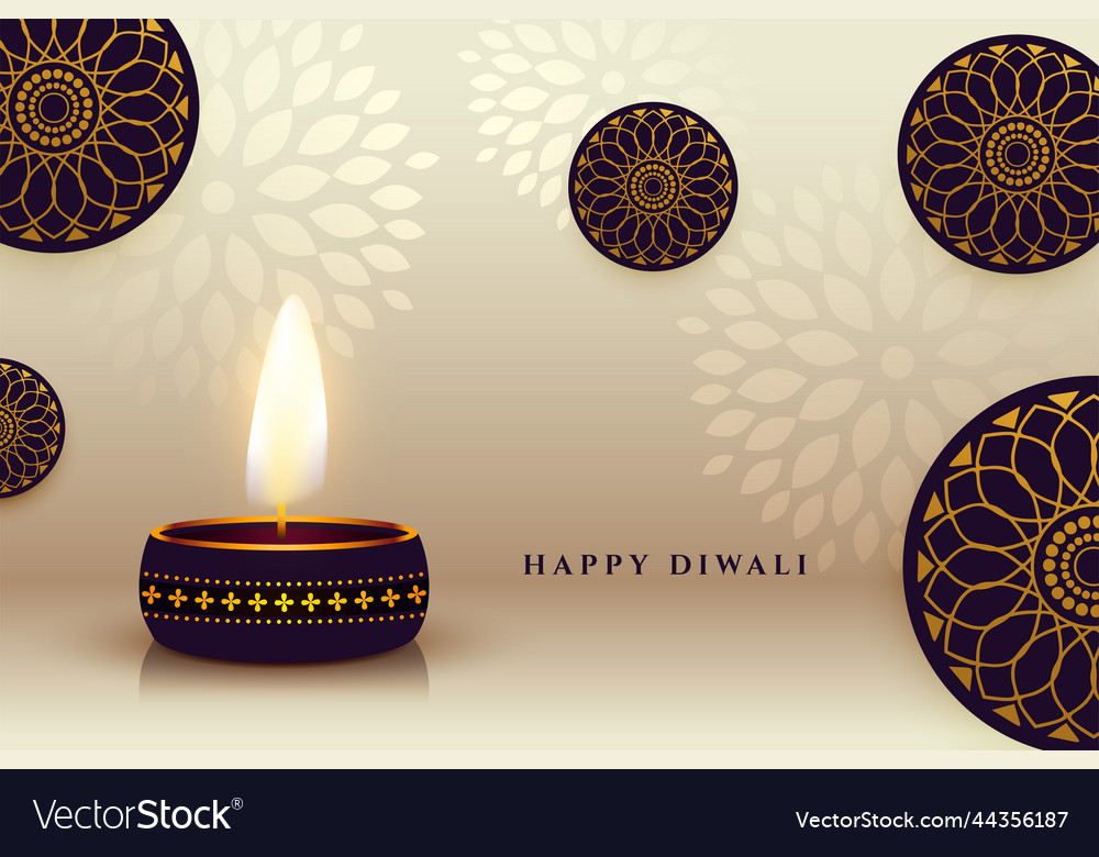Elegant shubh deepavali template with glowing lamp Elegant shubh deepavali template with glowing lamp
