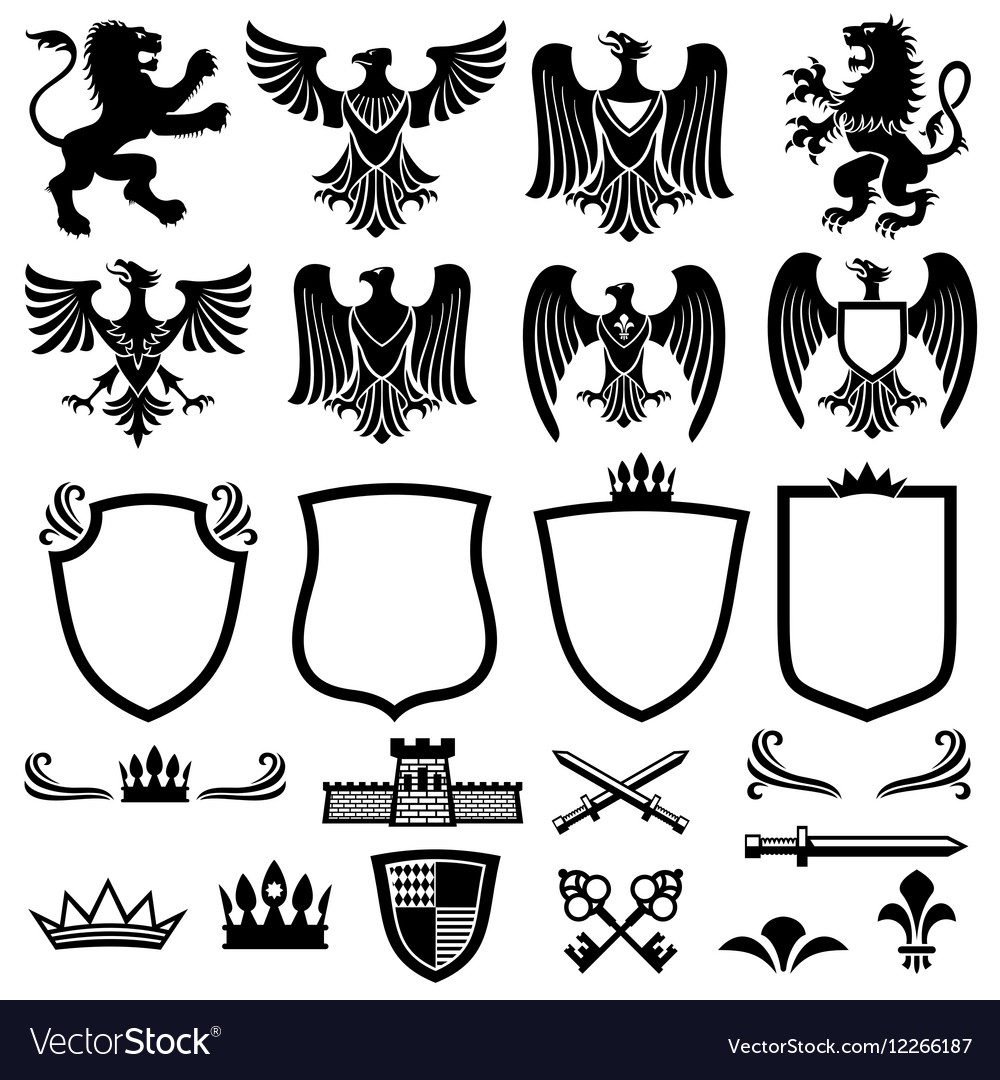 Family coat arms elements for heraldic Royalty Free Vector