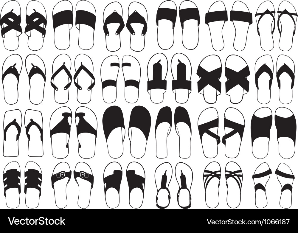 Flip flop set Royalty Free Vector Image - VectorStock
