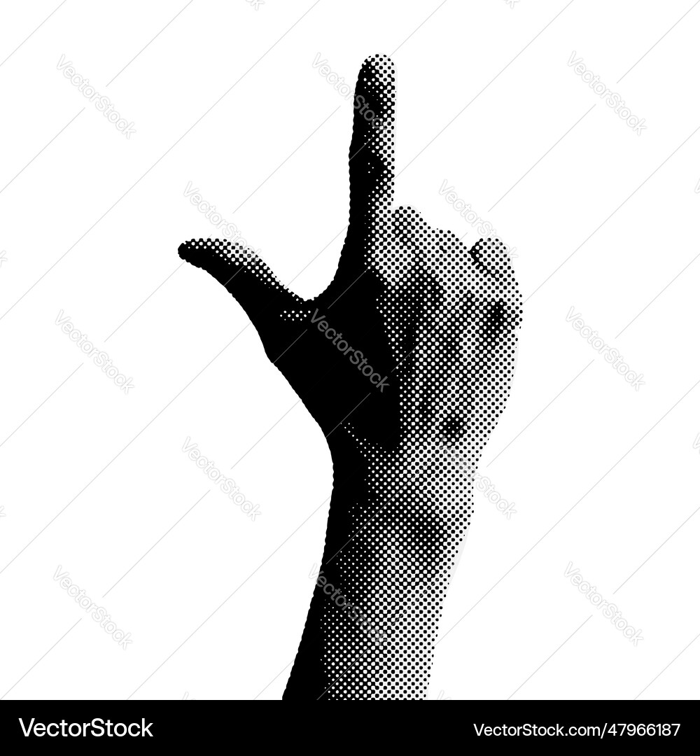 Halftone pointing index finger Royalty Free Vector Image