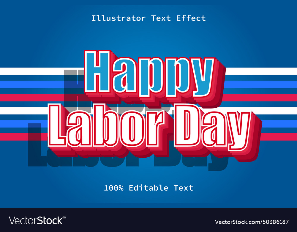 Happy labor day with modern style editable text