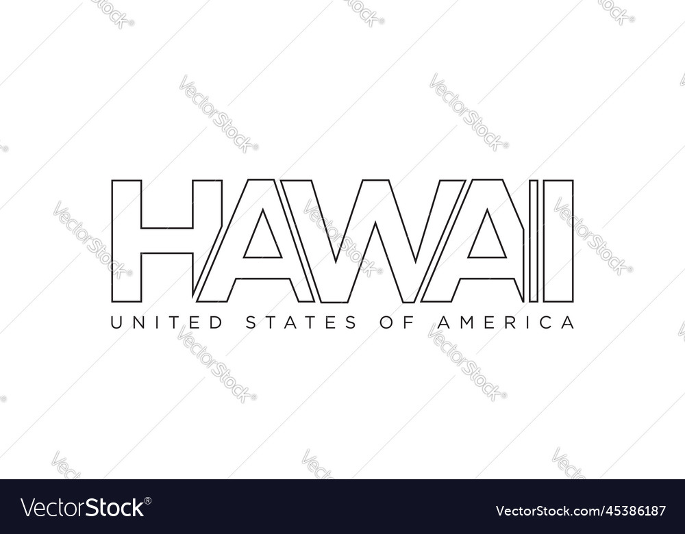 Hawaii usa typography slogan design america logo