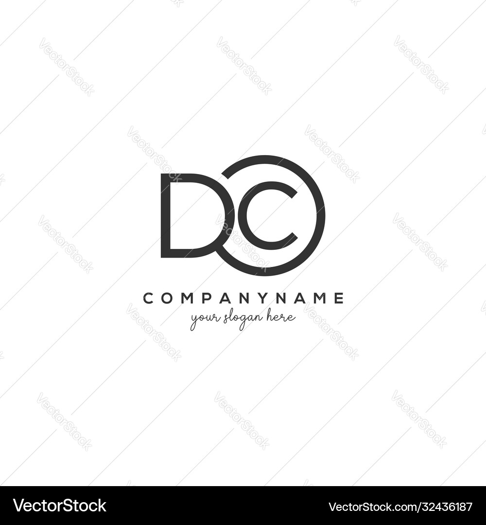 Initial dc letter logo with circle template Vector Image