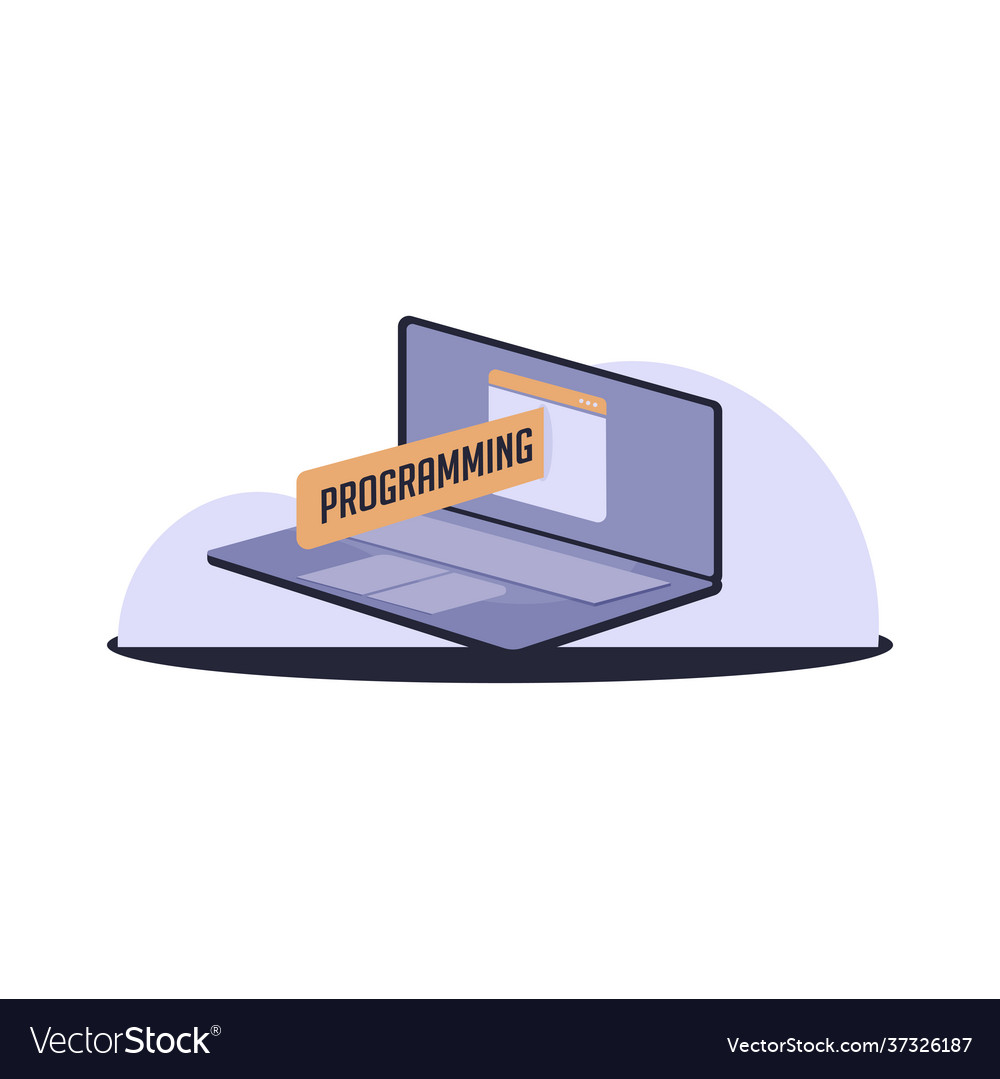 Isolated pc screen programming Vector Image Isolated pc screen programming