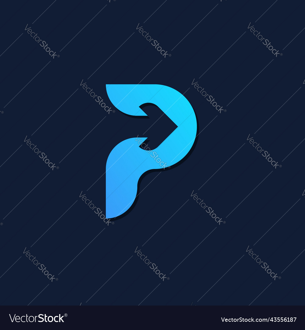 Letter p arrow logo