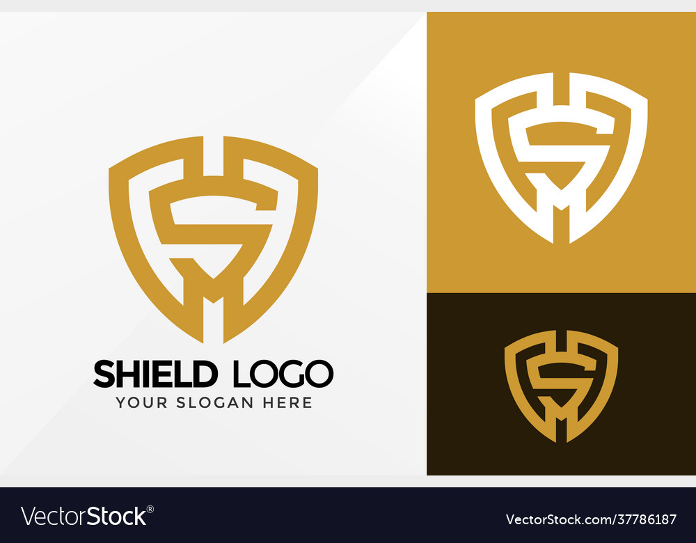 Letter s shield logo design brand identity logos Vector Image