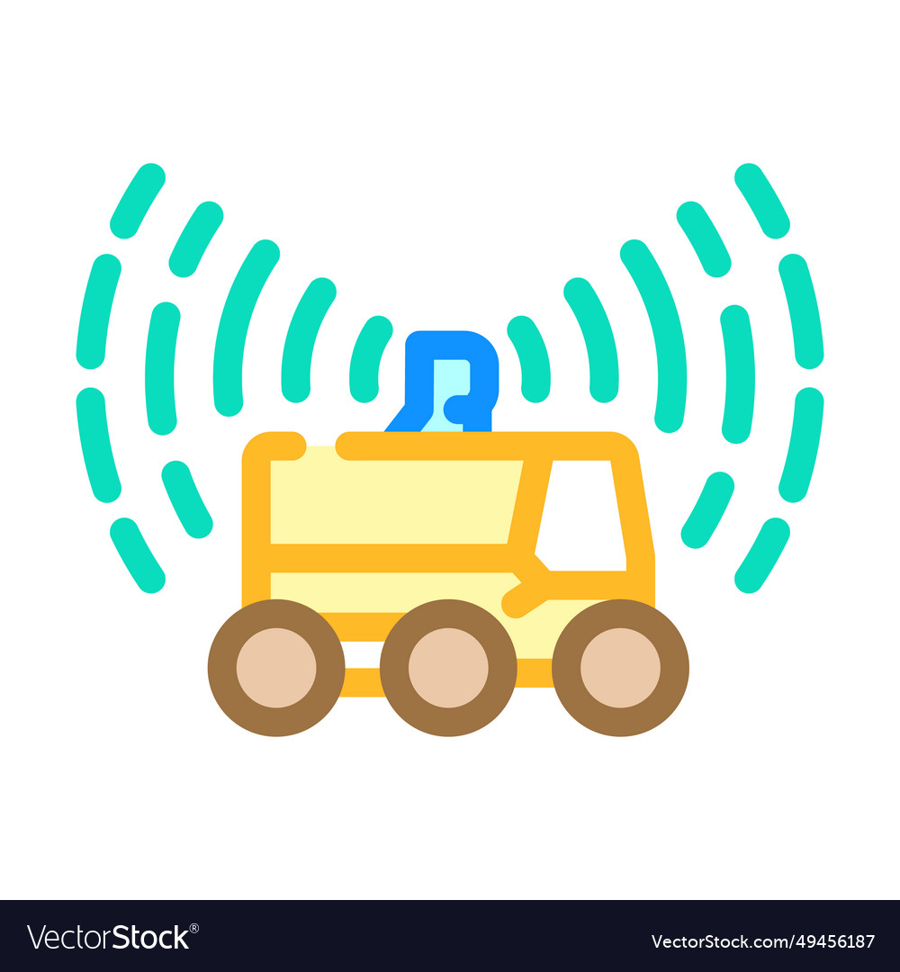 Lidar sensors autonomous delivery color icon vector image Lidar sensors autonomous delivery color icon