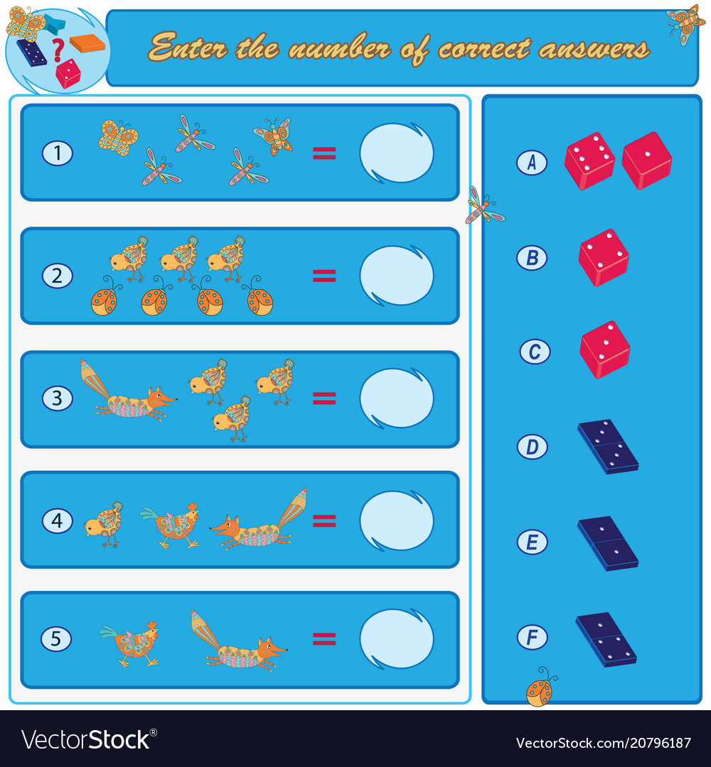 Logical task find the right answers vector image Logical task find the right answers