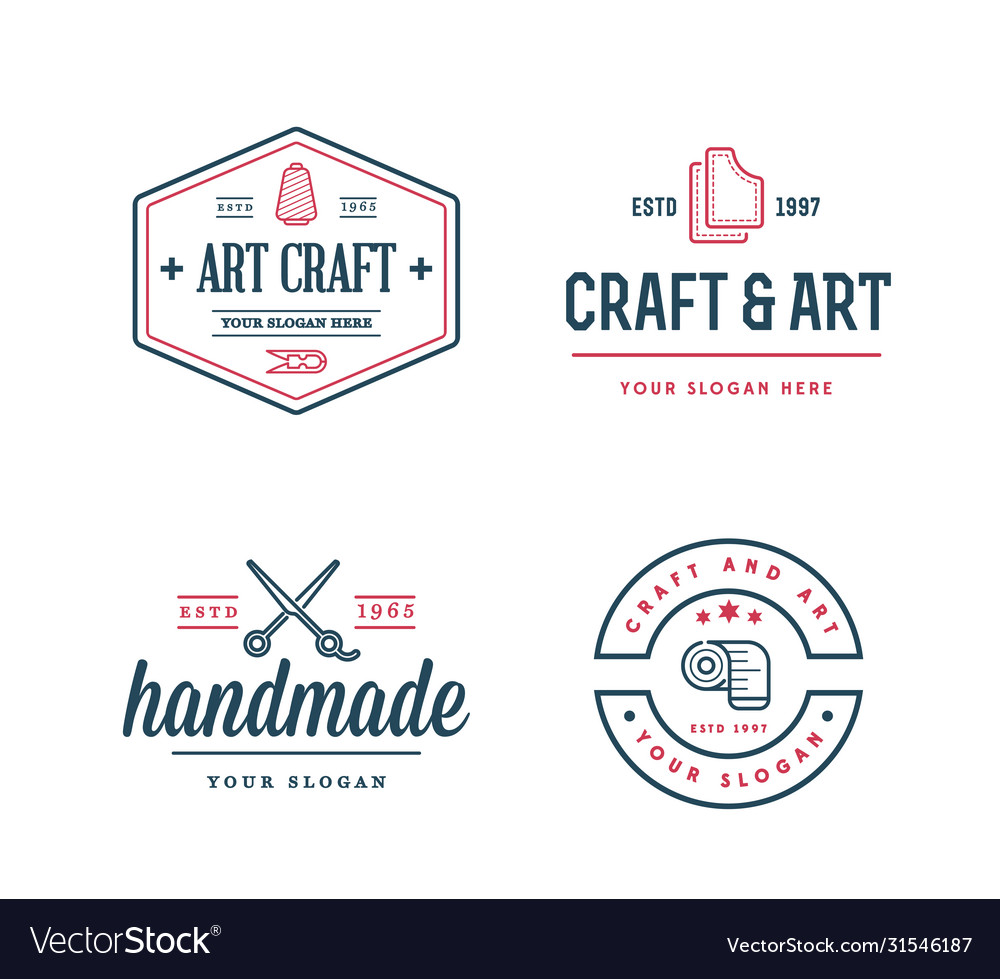 Handmade needlework badge logo vector Stock Vector by ©VectorShow 137768306