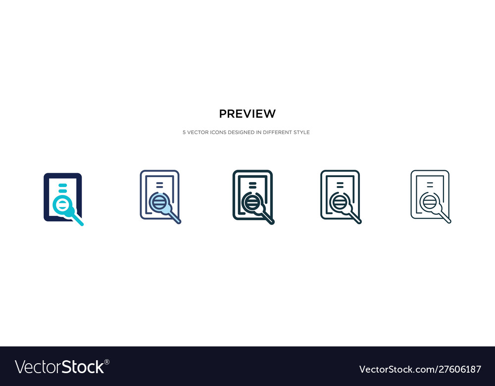 Preview icon in different style two colored