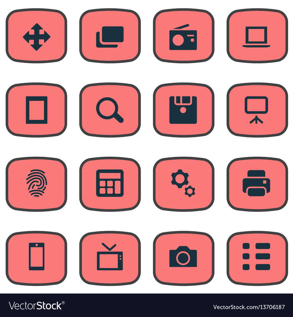 Set of simple digital icons