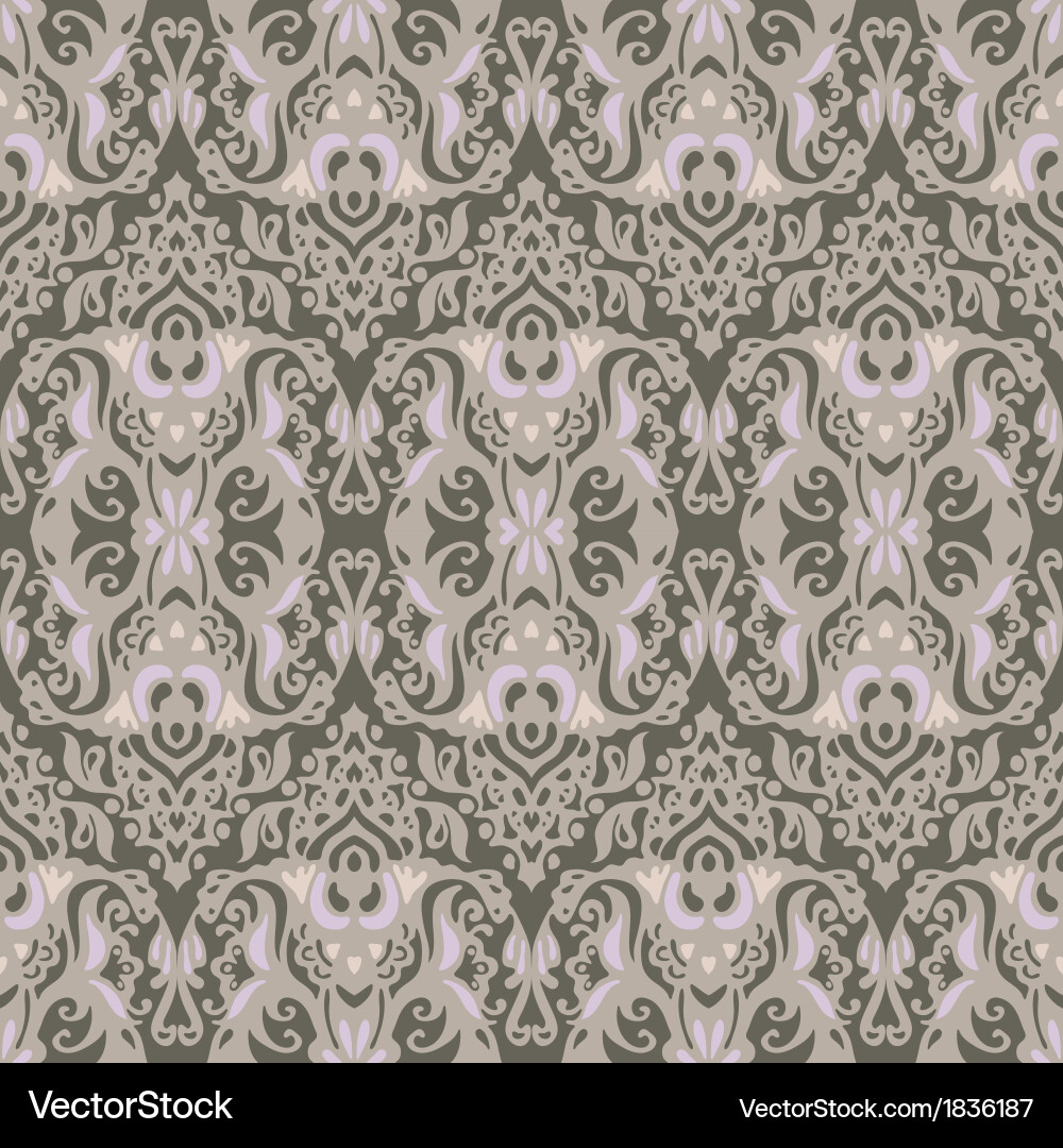 Vintage damask seamless pattern background Vector Image
