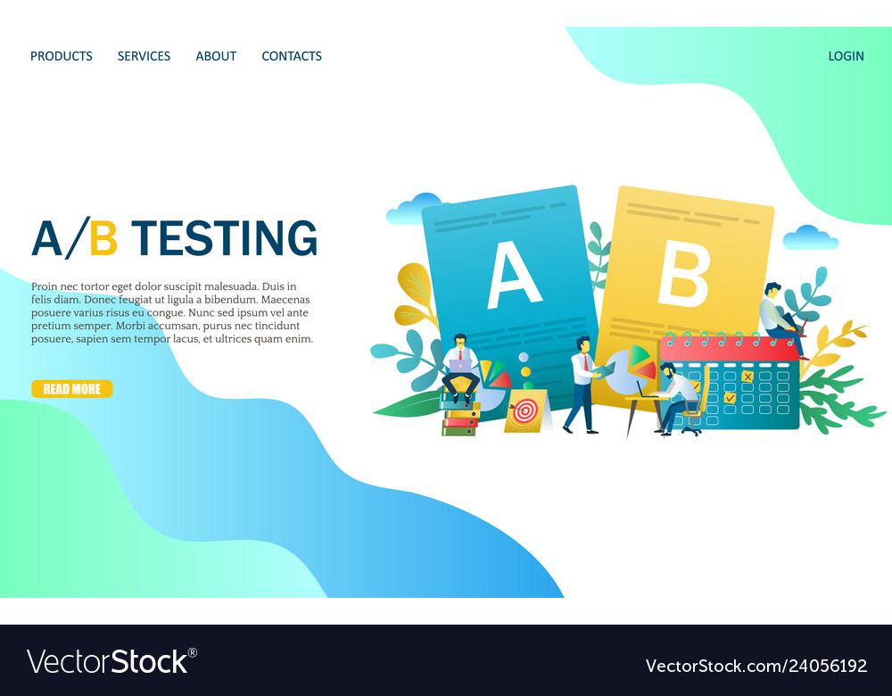 A B Testing Website Landing Page Design Royalty Free Vector