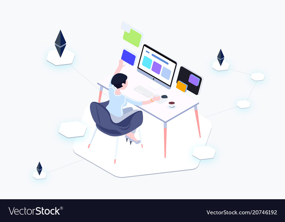 Blockchain data isometric