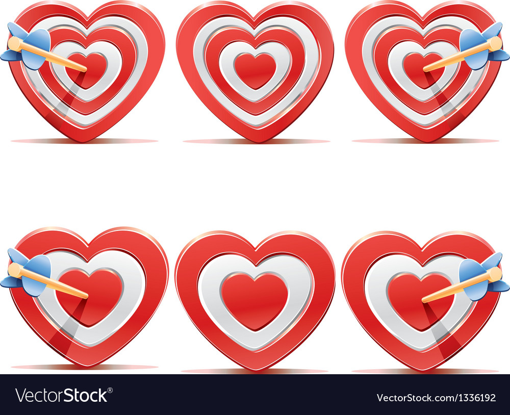 Collection of aim hearts