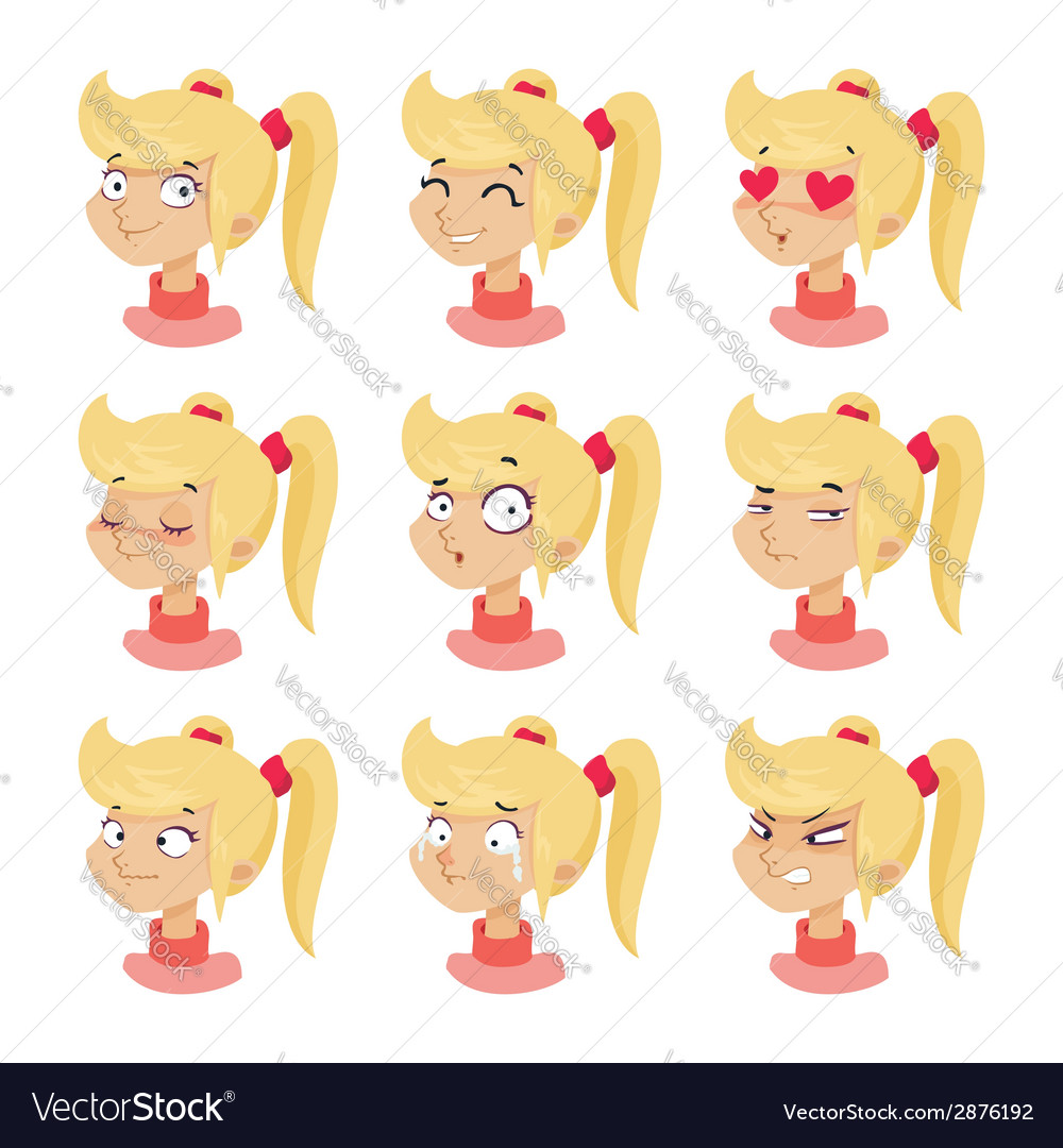 Cute girl facial expressions