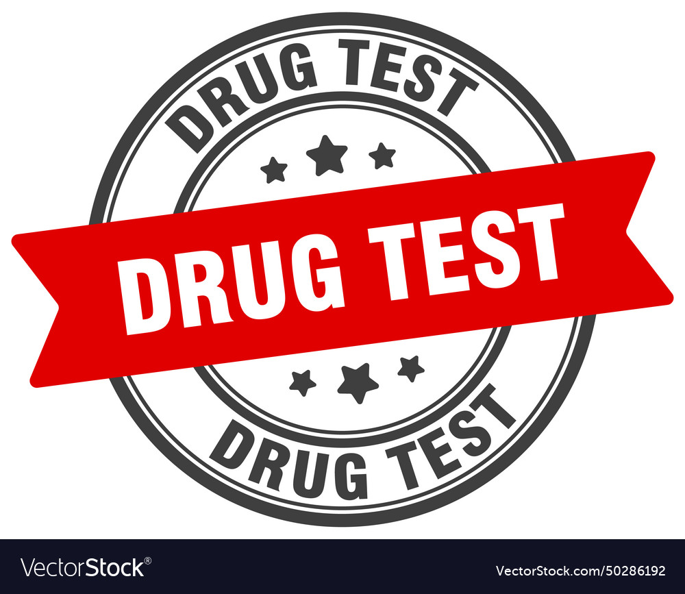 Drug test stamp label on transparent