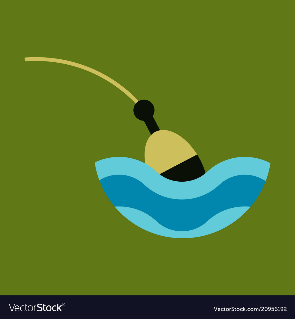 Fishing float flat icon with color background Vector Image Fishing float flat icon with color background