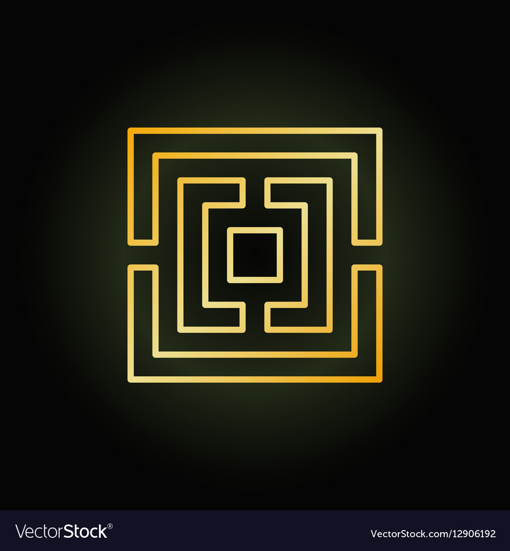 Gold thin line labyrinth icon