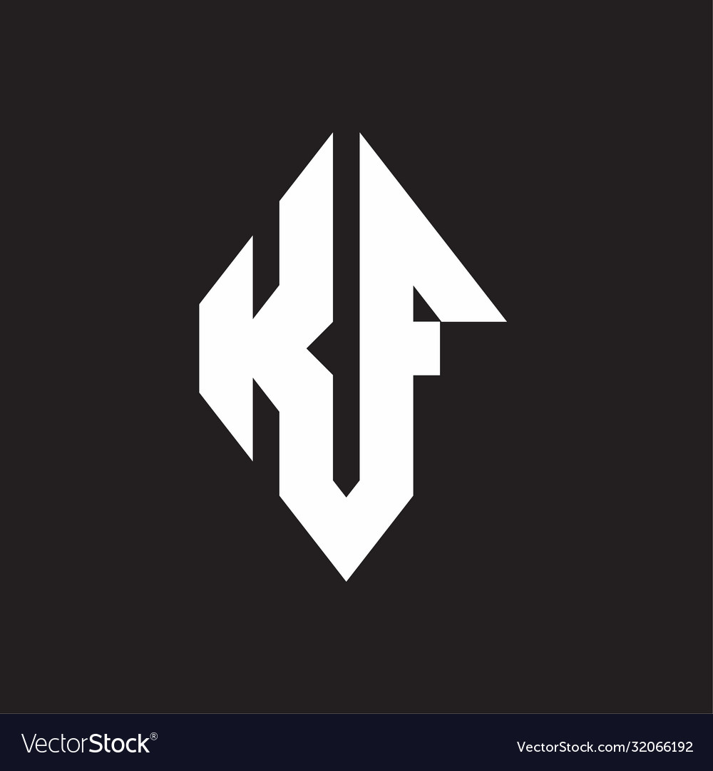 Kf logo monogram with sharp square design template