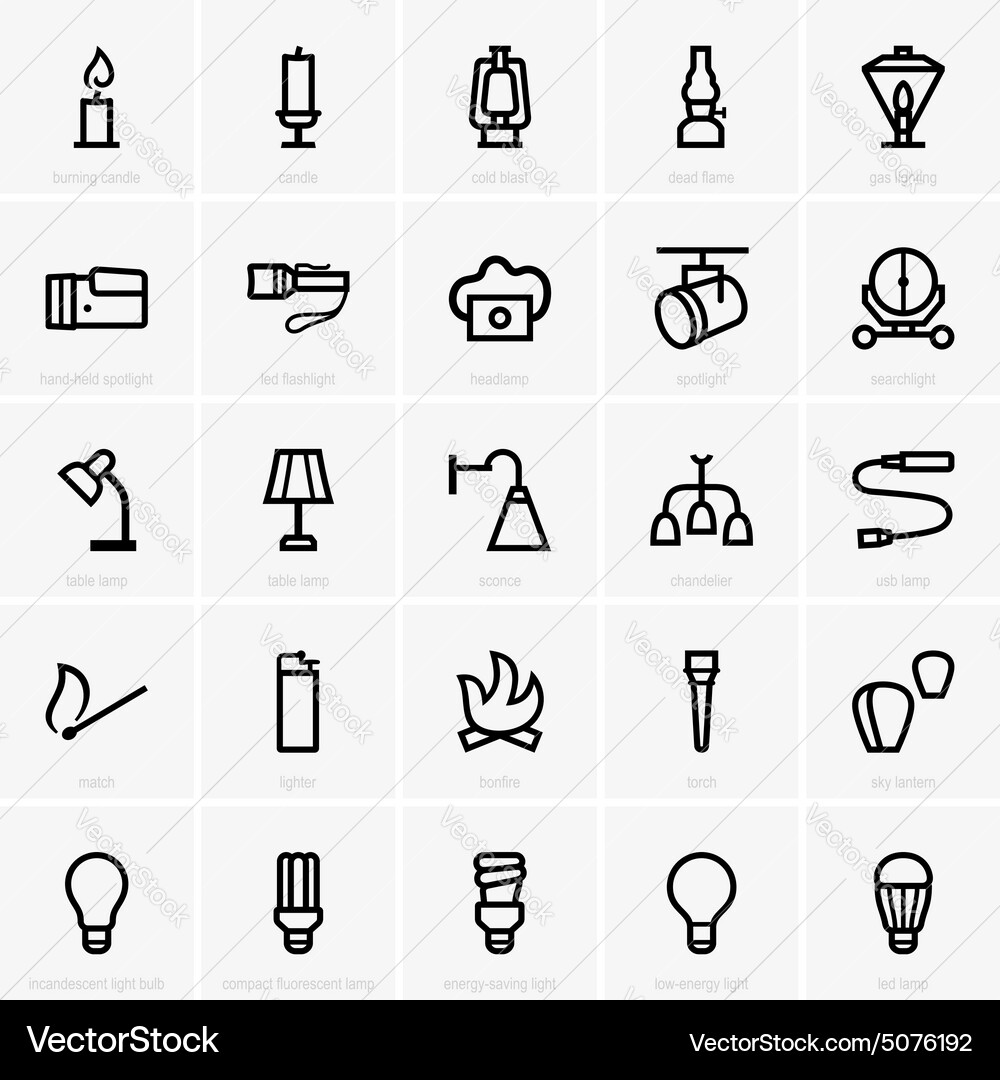 Light sources Royalty Free Vector Image - VectorStock