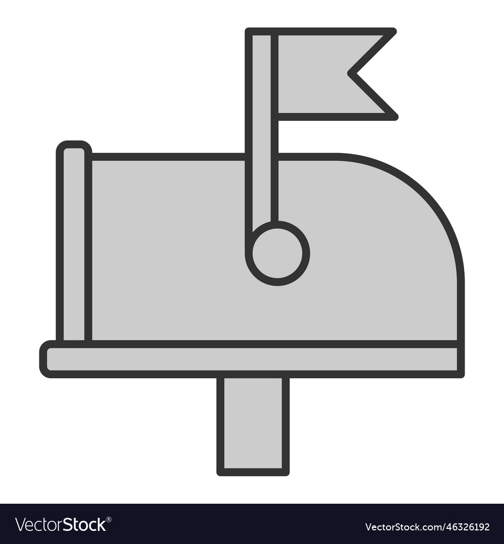 Mailbox with Raised Flag Icon