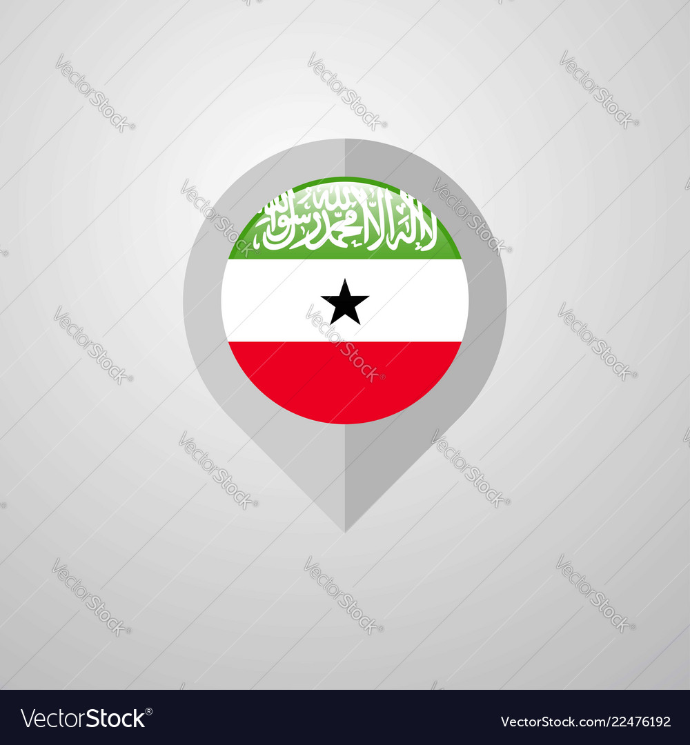 Map navigation pointer with somaliland flag design