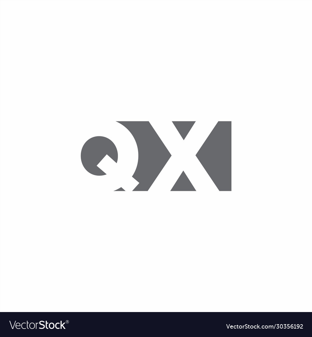 Qx logo monogram with negative space style design