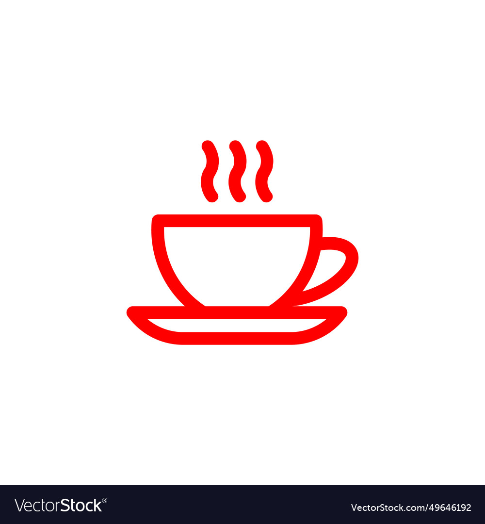 Red cup of coffee line art icon