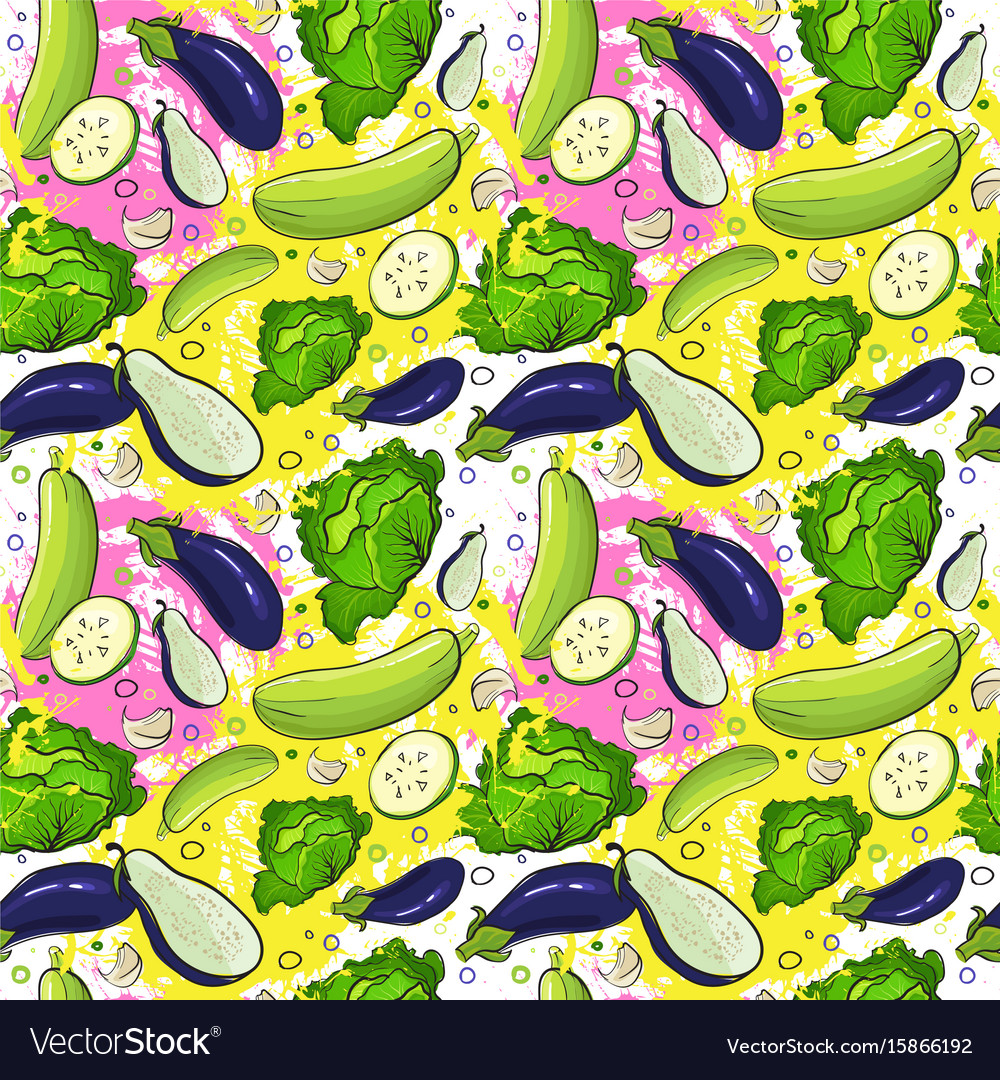 Seamless pattern different vegetables ornament