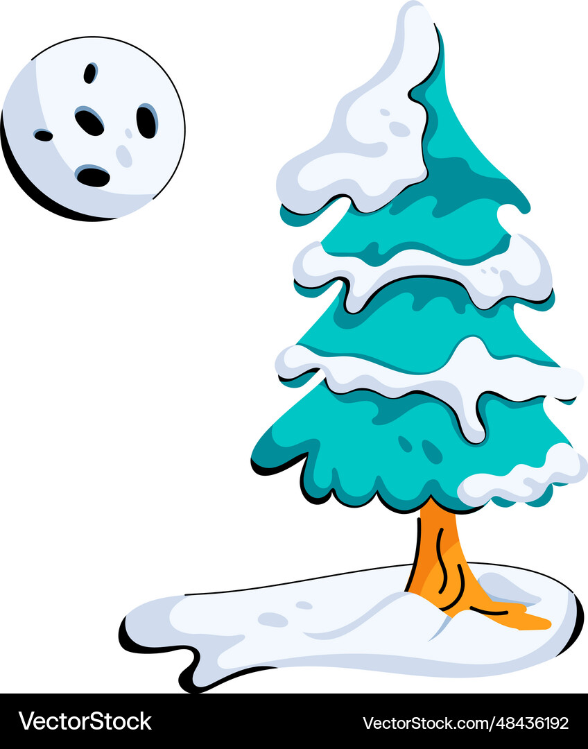 Snow tree Royalty Free Vector Image - VectorStock