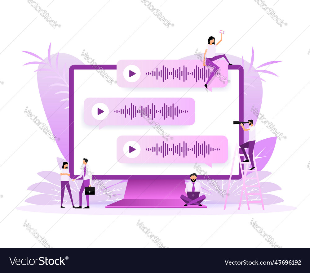 Voice messages bubbles message notification vector image Voice messages bubbles message notification